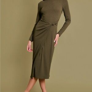 Olive Green Long Sleeve Dress